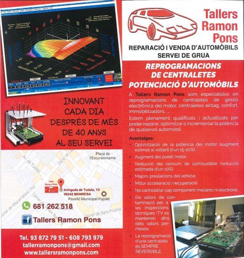 A Tallers Ramon Pons som especialistes en reprogramacions de centraletes de gestió electrònica del motor, centraletes airbag, confort,immobilitzadors